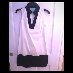 Sail to Sable Color Block Dress White Navy XS NWT